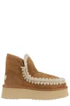 Mou Mini Eskimo Platform Ankle Boots Inside Wedge In Animal Print