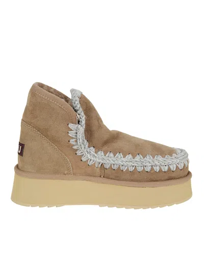 Mou Mini Eskimo Platform Boot In Gold