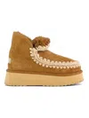 Mou Mini Eskimo Platform Boot In Cognac Suede In Brown