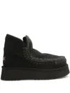Mou Mini Eskimo Platform High Heels Ankle Boots In Black Suede In Nero