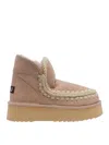 Mou Mini Eskimo Platform Booties In Beige