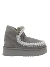 Mou Mini Eskimo Platform Booties In Gray
