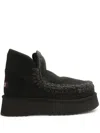 Mou Mini Eskimo Platform High Heels Ankle Boots In Black Suede In Black