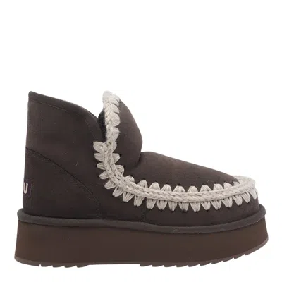 Mou Mini Eskimo Platform Boots In Brown