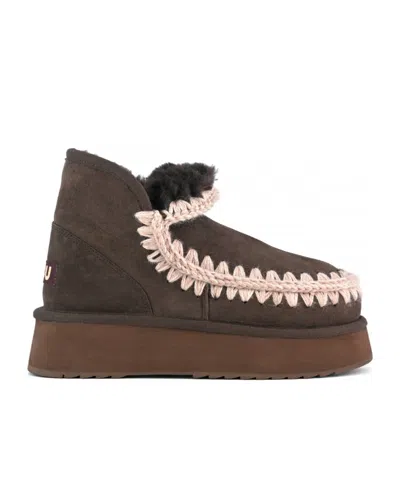 Mou Mini Eskimo Platform Boots In Brown