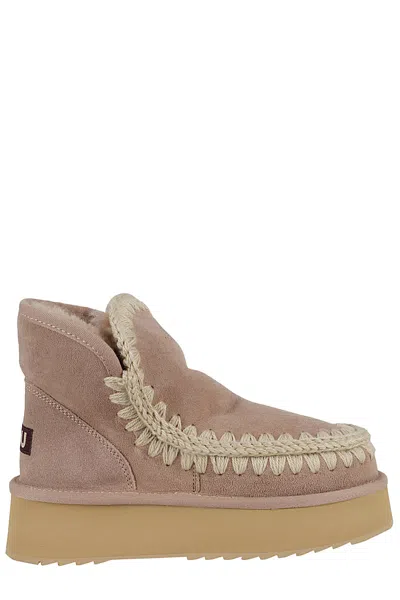 Mou Mini Eskimo Platform Boots In Camel