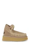 Mou Lined Interior Ankle Boots In Camel