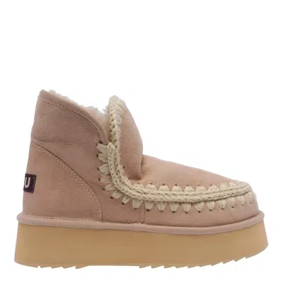 Mou Mini Eskimo Platform Boots In Neutral