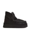 Mou Mini Eskimo Platform Boots With Crochet Stitch Detailing In Multi