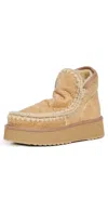 Mou Mini Platform Boots Crackled Old Beige In Neutral