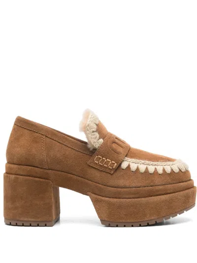 Mou Moccasin With Plateau  In Multi