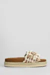 Mou Monoband Rope Sandal Fringes In Beige