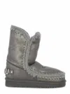 Mou Eskimo 24 Boots Rhinestones In Grigio Metallico