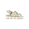 Mou Bio Sandal Flats In Beige Suede
