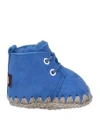 Mou Babies'  Newborn Girl Newborn Shoes Blue Size 0 Leather, Textile Fibers