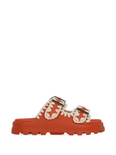 Mou One-piece Buckle Slides In Black
