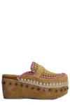Mou Clog Leather Slipper-mule In Leather Color Suede