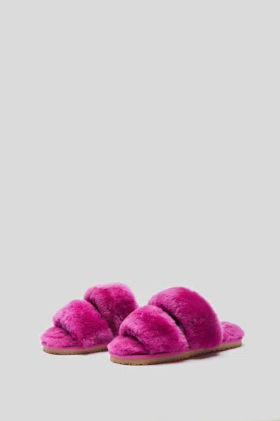 Mou Pantofola Slipper A Due Fasce Fucsia In Viola