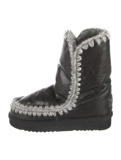 Pre-owned Mou Patent Leather Boots In Blue