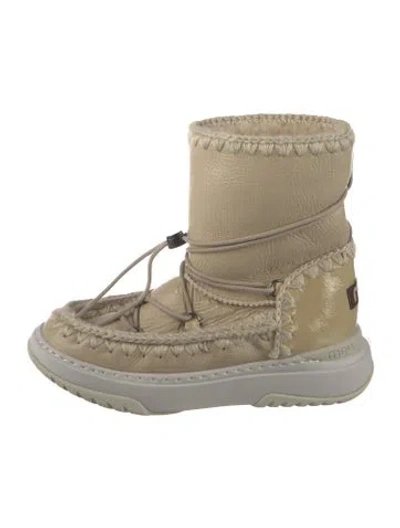Pre-owned Mou Patent Leather Boots In Neutral