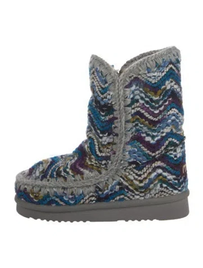 Pre-owned Mou Patterned Boots In Blue