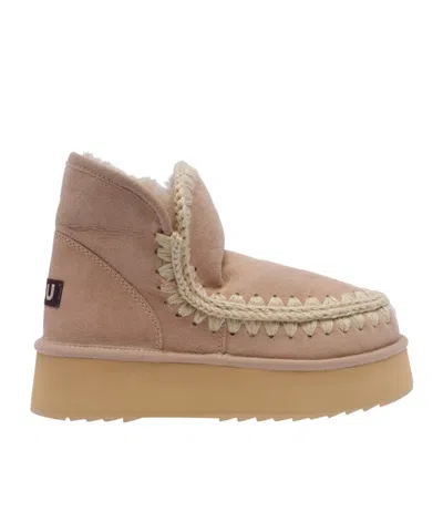 Mou Platform Ankle Boots In Brown