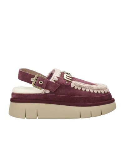 Mou Platform Slingbacks In Burgundy