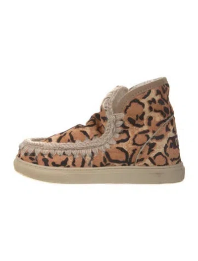 Pre-owned Mou Ponyhair Animal Print Sneakers W/ Tags