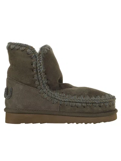 Mou Premium Green Sheepskin Ankle Boots
