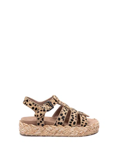 Mou `raffia Braid Sandals` In Beige