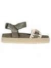 Mou Sandals In Rogol Ruboff Metallic Antique Gold