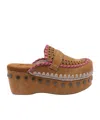 Mou Clog Leather Slipper-mule In Leather Color Suede In Brown