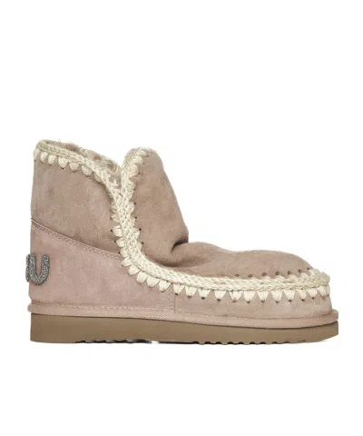 Mou Round Head Snow Boots In Nude