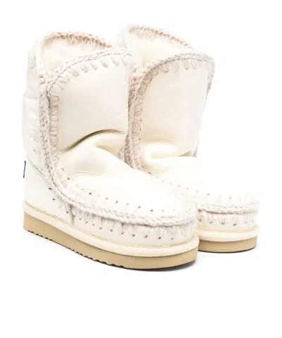 Mou Round-headed Boots In White