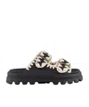 Mou Eva One-piece Buckled Slides In Black