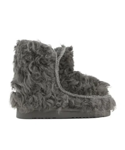 Mou Round Toe Short Boots In Gray