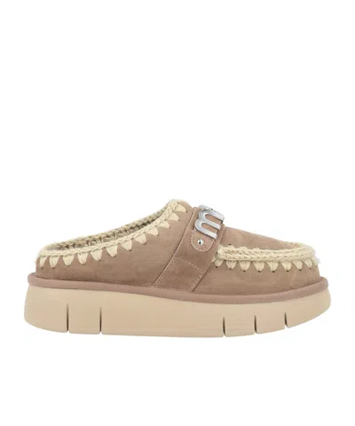 Mou Round-toe Mules In Neutral
