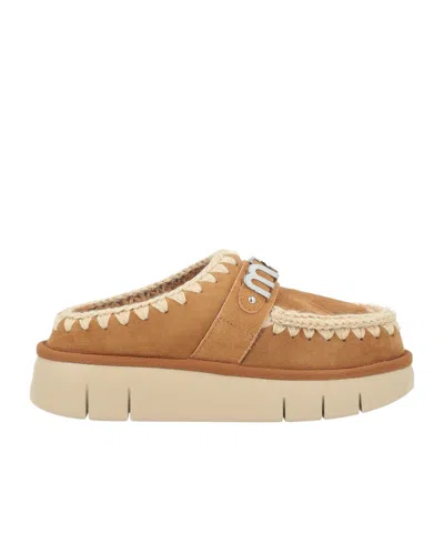 Mou Round-toe Mules In Orange