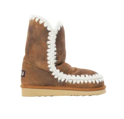Mou Rustic Brown Suede Mid-calf Boots
