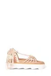 Mou Sandal All Rope Lace Up In Beige