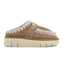 Mou Pink Brown Double-face Sheepskin Bounce Clog In Animal Print