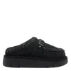 Mou Bounce Sheepskin Mules In Black
