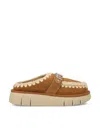 Mou Bounce Double-face Sheepskin Clog In Brown