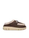 Mou Bounce Clog Slipper-mule In Brown Suede In Brown