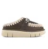 Mou Bounce Clog Slipper-mule In Brown Suede In Brown