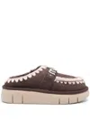 Mou Bounce Logo-plaque Mules In Brown