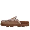 Mou Whipstitch-trim Suede Mules In Marrone Scuri