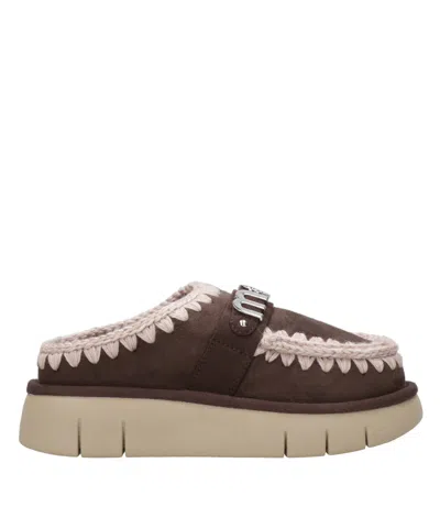Mou Mocha Sheepskin Slippers In Brown