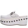 Mou 60mm Suede Clogs In Bianco Neutri