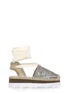 Mou Espa Sandal Espadrilles In Grey Leather In Multi